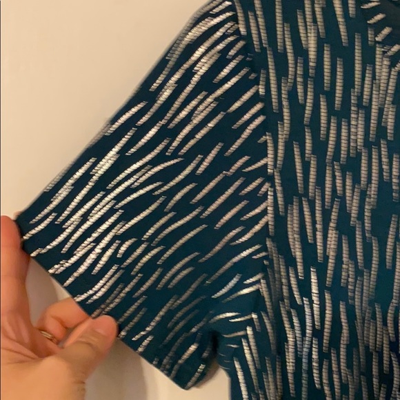LLR Carly Teal Silver Foil Dress XS Like New! - Picture 4 of 5